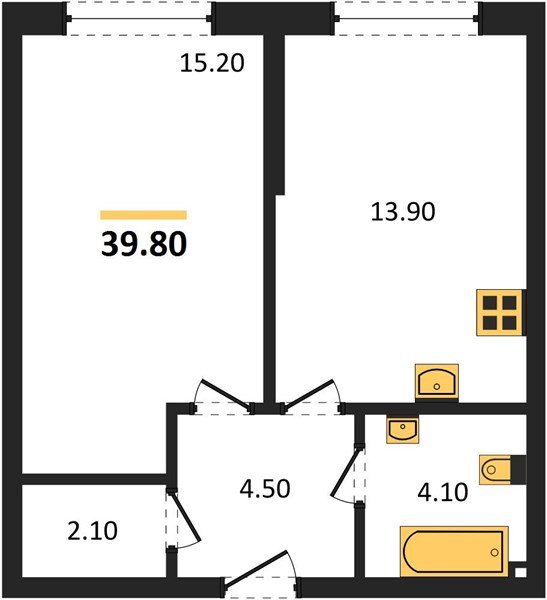 Фото №1: 1-комнатная квартира 39 м² - Краснодар, Прикубанский внутригородской округ, мкр. Догма Парк