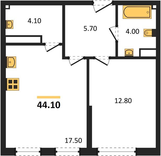 Фото №1: 1-комнатная квартира 44 м² - Краснодар, Прикубанский внутригородской округ, мкр. Догма Парк