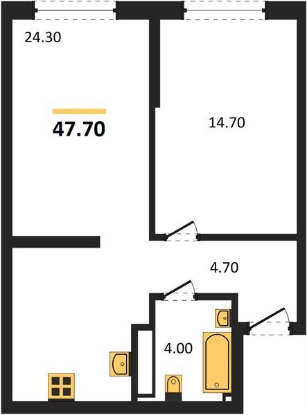Фото №1: 1-комнатная квартира 47 м² - Краснодар, Прикубанский внутригородской округ, мкр. Догма Парк