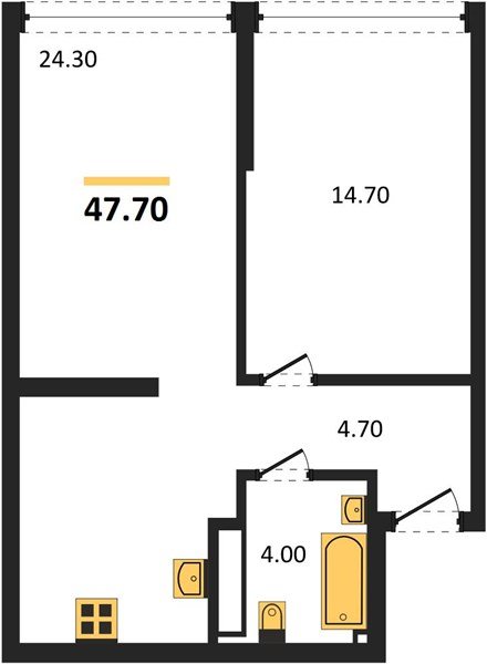 Фото №1: 1-комнатная квартира 47 м² - Краснодар, Прикубанский внутригородской округ, мкр. Догма Парк