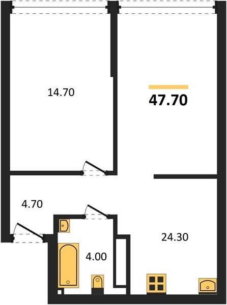 Фото №1: 1-комнатная квартира 47 м² - Краснодар, Прикубанский внутригородской округ, мкр. Догма Парк