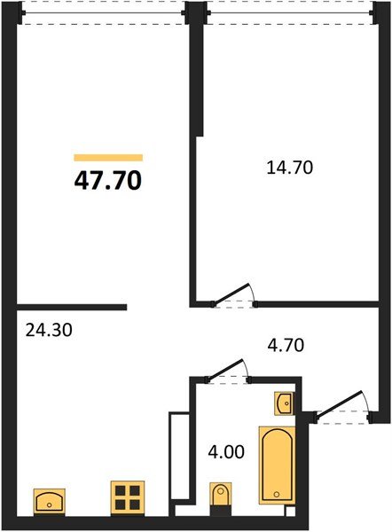 Фото №1: 1-комнатная квартира 47 м² - Краснодар, Прикубанский внутригородской округ, мкр. Догма Парк