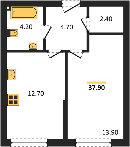 Фото №1: 1-комнатная квартира 37 м² - Краснодар, Прикубанский внутригородской округ, мкр. Догма Парк