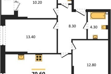 Фото №1: 3-комнатная квартира 70 м² - Краснодар, мкр. Догма Парк, 