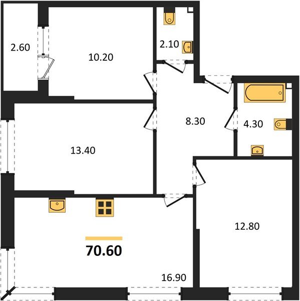 Фото №1: 3-комнатная квартира 70 м² - Краснодар, Прикубанский внутригородской округ, мкр. Догма Парк