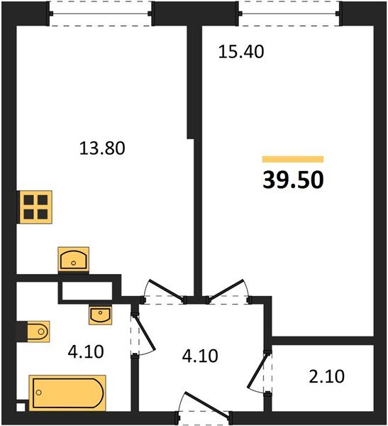 Фото №1: 1-комнатная квартира 39 м² - Краснодар, Прикубанский внутригородской округ, мкр. Догма Парк