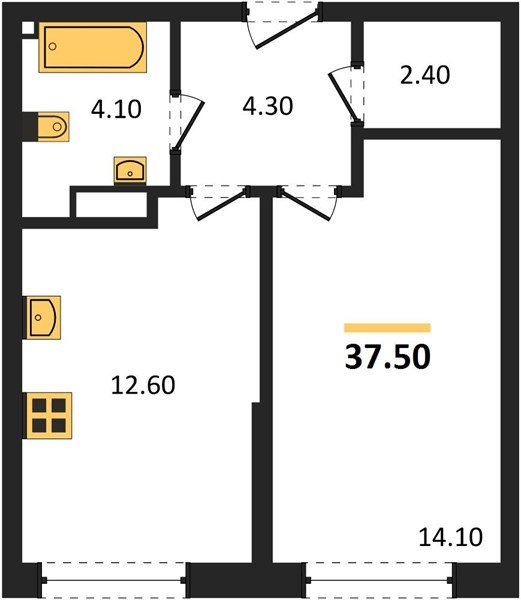 Фото №1: 1-комнатная квартира 37 м² - Краснодар, Прикубанский внутригородской округ, мкр. Догма Парк
