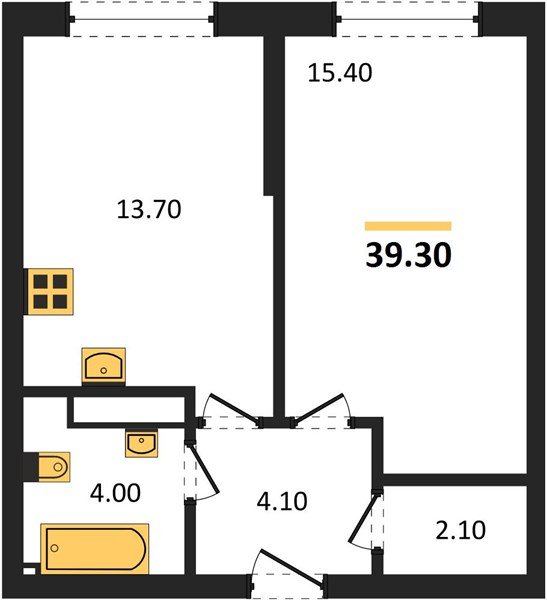 Фото №1: 1-комнатная квартира 39 м² - Краснодар, Прикубанский внутригородской округ, мкр. Догма Парк