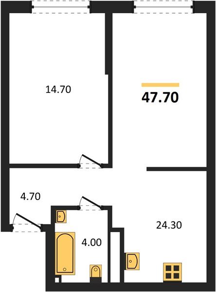 Фото №1: 1-комнатная квартира 47 м² - Краснодар, Прикубанский внутригородской округ, мкр. Догма Парк