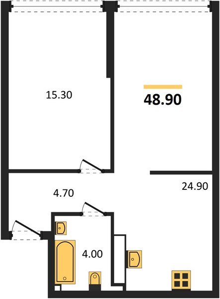 Фото №1: 1-комнатная квартира 48 м² - Краснодар, Прикубанский внутригородской округ, мкр. Догма Парк