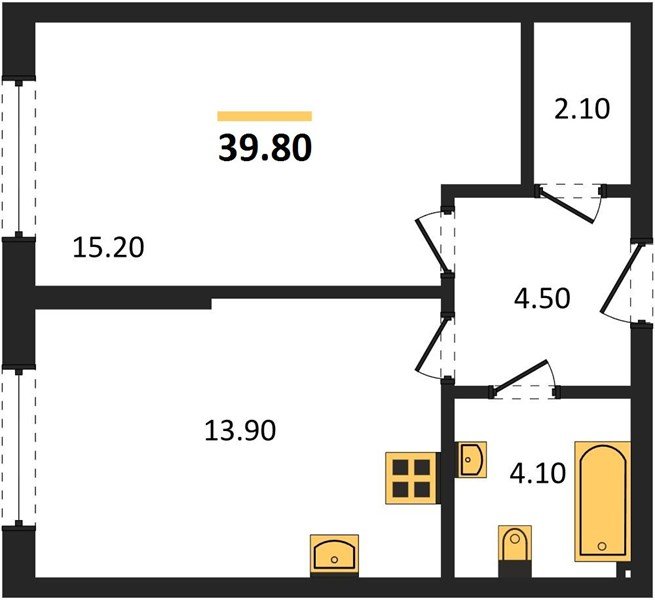 Фото №1: 1-комнатная квартира 39 м² - Краснодар, Прикубанский внутригородской округ, мкр. Догма Парк