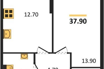 Фото №1: 1-комнатная квартира 37 м² - Краснодар, мкр. Догма Парк, 