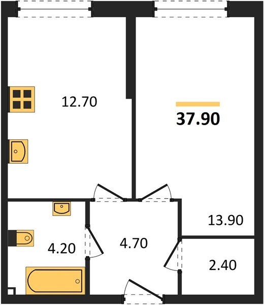 Фото №1: 1-комнатная квартира 37 м² - Краснодар, Прикубанский внутригородской округ, мкр. Догма Парк