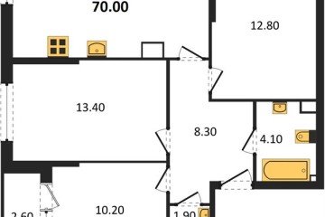 Фото №1: 3-комнатная квартира 70 м² - Краснодар, мкр. Догма Парк, 