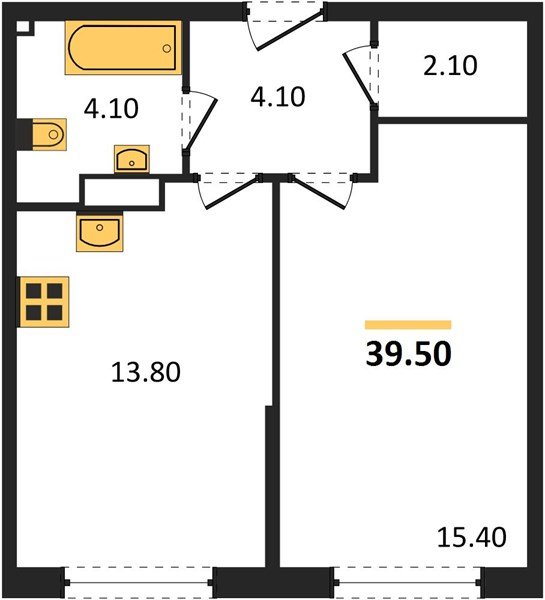 Фото №1: 1-комнатная квартира 39 м² - Краснодар, Прикубанский внутригородской округ, мкр. Догма Парк
