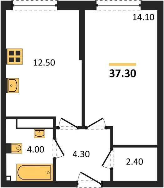 Фото №1: 1-комнатная квартира 37 м² - Краснодар, Прикубанский внутригородской округ, мкр. Догма Парк