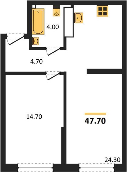 Фото №1: 1-комнатная квартира 47 м² - Краснодар, Прикубанский внутригородской округ, мкр. Догма Парк
