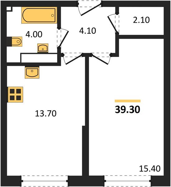 Фото №1: 1-комнатная квартира 39 м² - Краснодар, Прикубанский внутригородской округ, мкр. Догма Парк