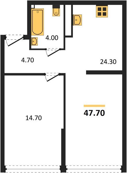 Фото №1: 1-комнатная квартира 47 м² - Краснодар, Прикубанский внутригородской округ, мкр. Догма Парк
