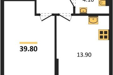 Фото №1: 1-комнатная квартира 39 м² - Краснодар, мкр. Догма Парк, 