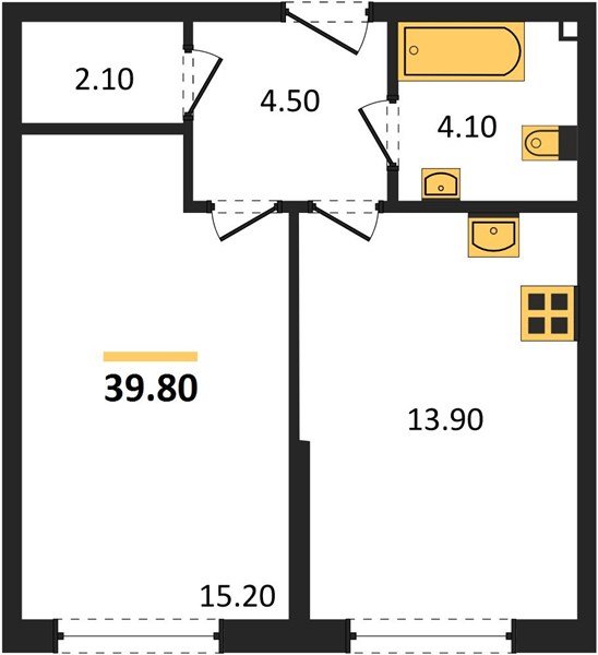 Фото №1: 1-комнатная квартира 39 м² - Краснодар, Прикубанский внутригородской округ, мкр. Догма Парк