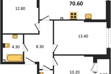 Фото №1: 3-комнатная квартира 70 м² - Краснодар, мкр. Догма Парк, 