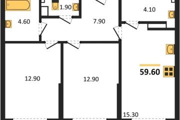 Фото №1: 2-комнатная квартира 59 м² - Краснодар, мкр. Догма Парк, 