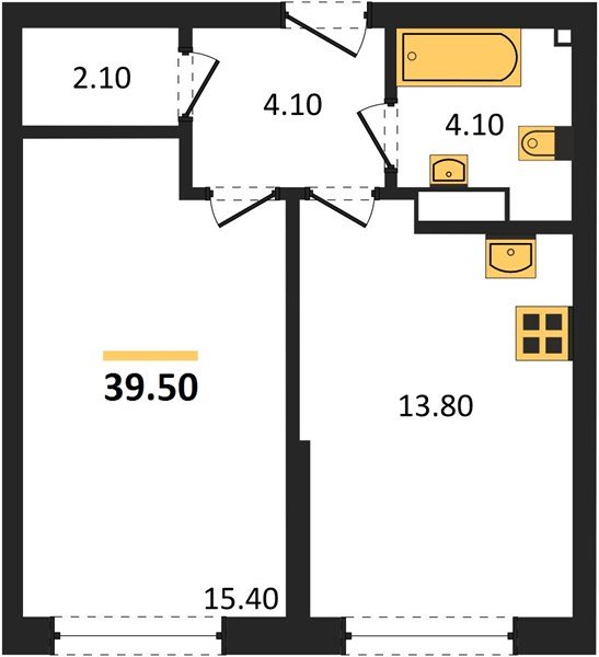 Фото №1: 1-комнатная квартира 39 м² - Краснодар, Прикубанский внутригородской округ, мкр. Догма Парк