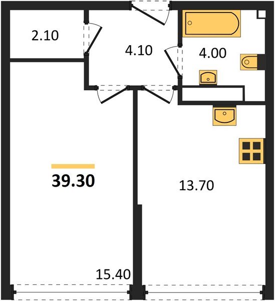 Фото №1: 1-комнатная квартира 39 м² - Краснодар, Прикубанский внутригородской округ, мкр. Догма Парк