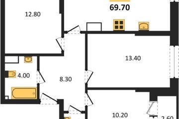 Фото №1: 3-комнатная квартира 69 м² - Краснодар, мкр. Догма Парк, 