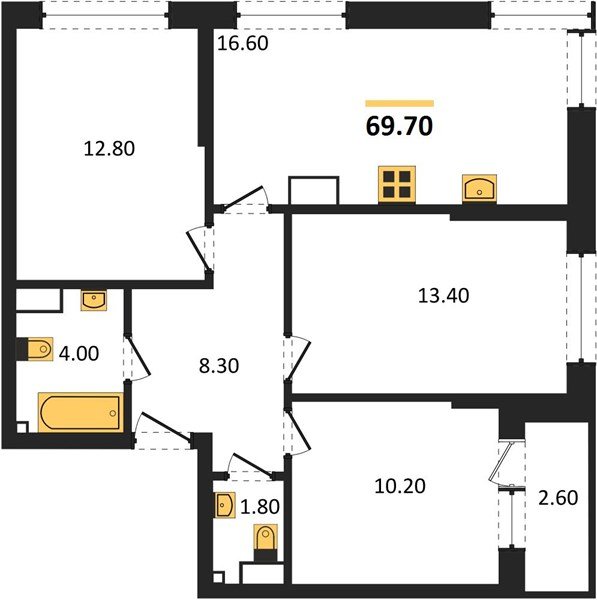 Фото №1: 3-комнатная квартира 69 м² - Краснодар, Прикубанский внутригородской округ, мкр. Догма Парк