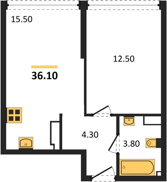 Фото №1: 1-комнатная квартира 36 м² - Краснодар, Прикубанский внутригородской округ, мкр. Догма Парк