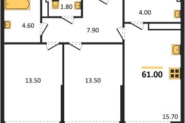 Фото №1: 2-комнатная квартира 61 м² - Краснодар, мкр. Догма Парк, 