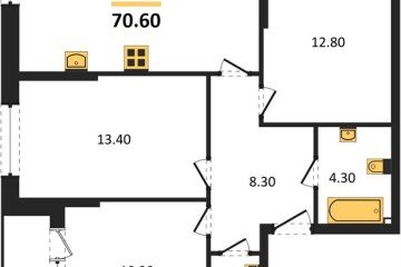 Фото №1: 3-комнатная квартира 70 м² - Краснодар, мкр. Догма Парк, 