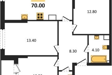 Фото №1: 3-комнатная квартира 70 м² - Краснодар, мкр. Догма Парк, 
