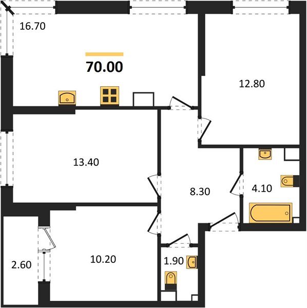 Фото №1: 3-комнатная квартира 70 м² - Краснодар, Прикубанский внутригородской округ, мкр. Догма Парк