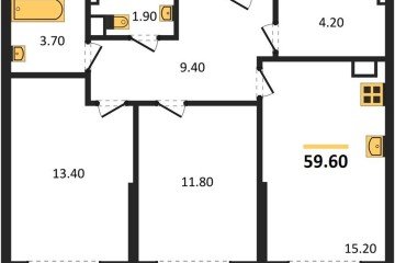 Фото №1: 2-комнатная квартира 59 м² - Краснодар, мкр. Прикубанский внутригородской округ, 