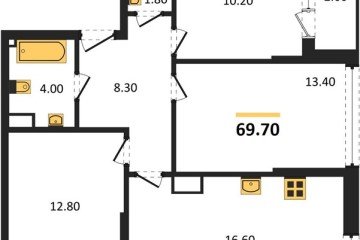 Фото №1: 3-комнатная квартира 69 м² - Краснодар, мкр. Прикубанский внутригородской округ, 