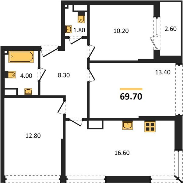 Фото №1: 3-комнатная квартира 69 м² - Краснодар, Догма Парк, мкр. Прикубанский внутригородской округ