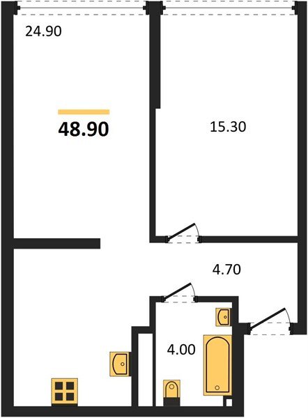 Фото №1: 1-комнатная квартира 48 м² - Краснодар, Догма Парк, мкр. Прикубанский внутригородской округ