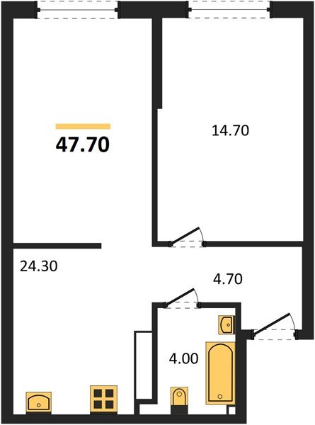 Фото №1: 1-комнатная квартира 47 м² - Краснодар, Догма Парк, мкр. Прикубанский внутригородской округ