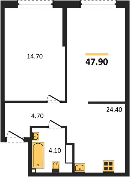 Фото №1: 1-комнатная квартира 47 м² - Краснодар, Догма Парк, мкр. Прикубанский внутригородской округ