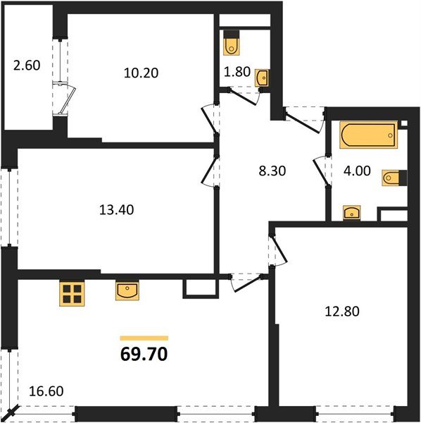 Фото №1: 3-комнатная квартира 69 м² - Краснодар, Догма Парк, мкр. Прикубанский внутригородской округ