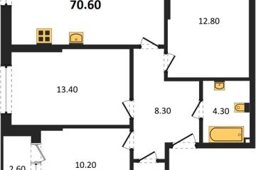 Фото №1: 3-комнатная квартира 70 м² - Краснодар, мкр. Догма Парк, 