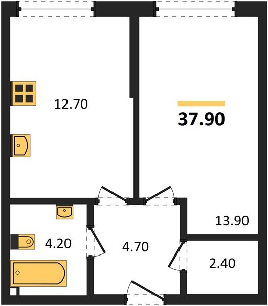Фото №1: 1-комнатная квартира 37 м² - Краснодар, Прикубанский внутригородской округ, мкр. Догма Парк
