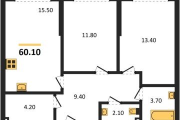 Фото №1: 2-комнатная квартира 60 м² - Краснодар, мкр. Догма Парк, 