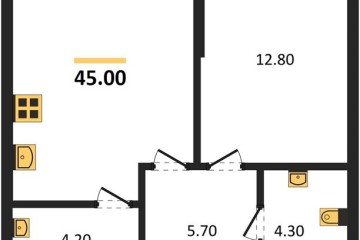 Фото №1: 1-комнатная квартира 45 м² - Краснодар, мкр. Догма Парк, 