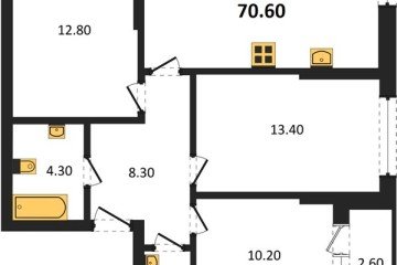 Фото №1: 3-комнатная квартира 70 м² - Краснодар, мкр. Догма Парк, 