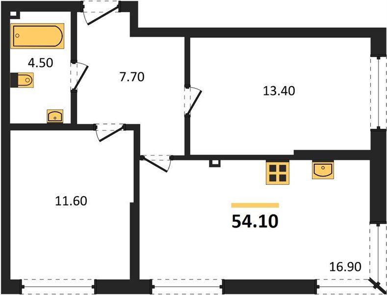 Фото №1: 2-комнатная квартира 54 м² - Краснодар, Прикубанский внутригородской округ, мкр. Догма Парк