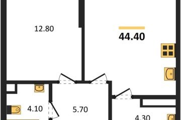 Фото №1: 1-комнатная квартира 44 м² - Краснодар, мкр. Догма Парк, 